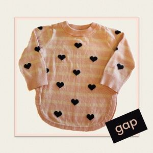 Pink and navy heart sweater